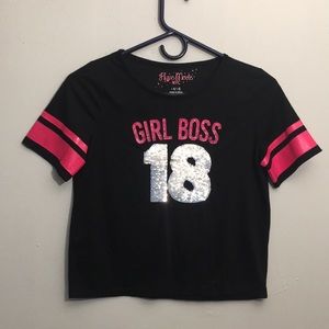 Hype Mode NYC-Girl Boss Cropped Top: Size 14/16